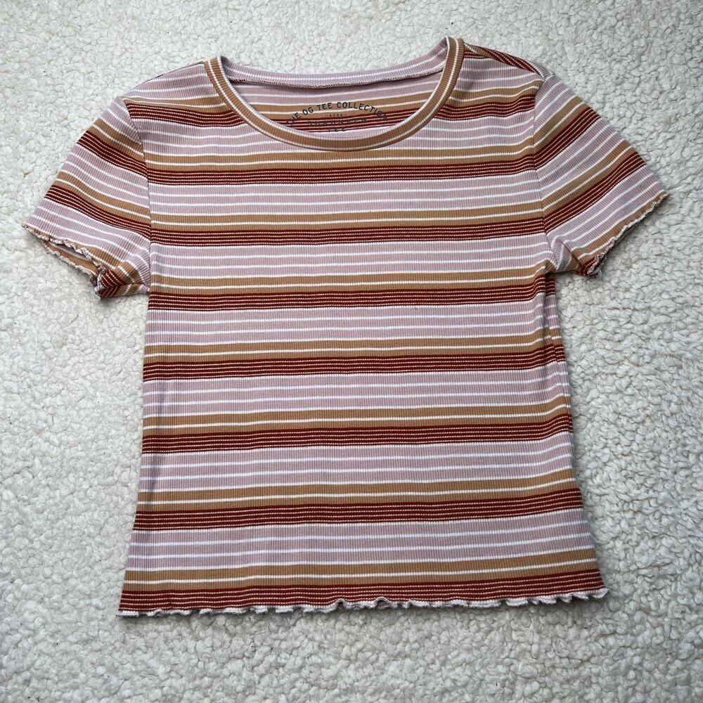 Aero The OG Tee Collection Orange Stripe Shrunken Tee  Medium